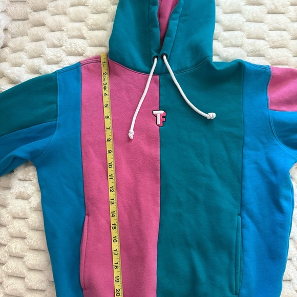 Teddy Fresh OG Colorblock Hoodie Size Small Pink Teal Blue Retro Y2K Rare - Picture 6 of 6